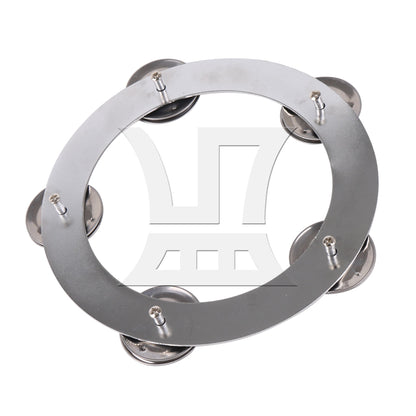 Metal Mountable Cymbal Hi-hat Ring Tambourine 6.4inch Outer Diameter Silver