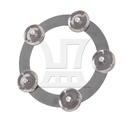 Metal Mountable Cymbal Hi-hat Ring Tambourine 6.4inch Outer Diameter Silver
