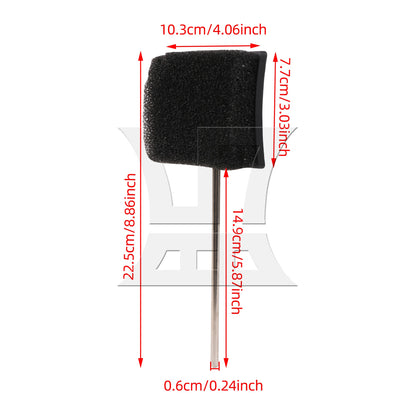 Black Kick Drum Pedal with 6mm Dia Stainless Steel Shaft 103x77mm Flat Head
