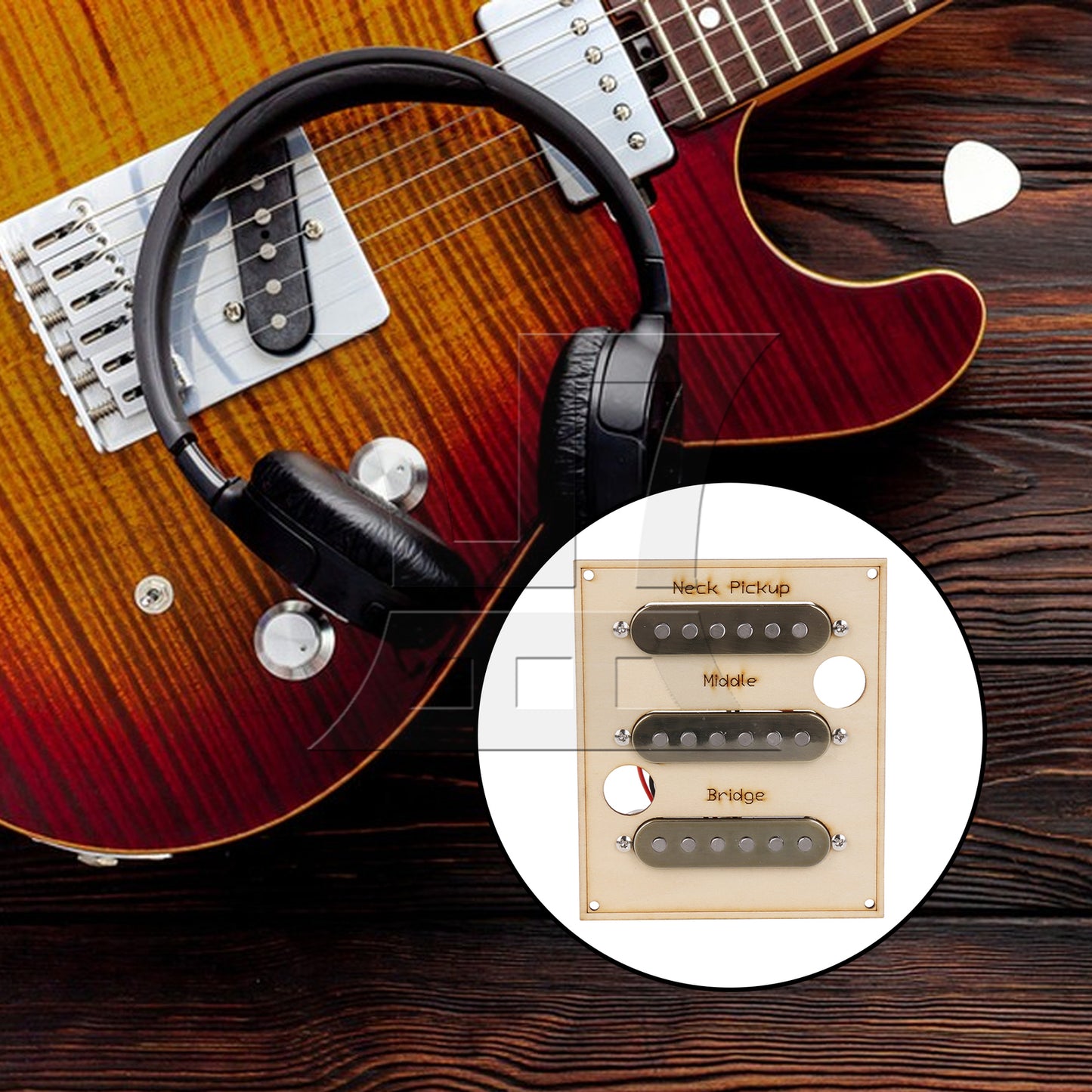 BQLZR 3 Pieces Electric Guitar Pickup 8.7K/9.1k/9.9k ohms 48/50/52mm for Blues Set