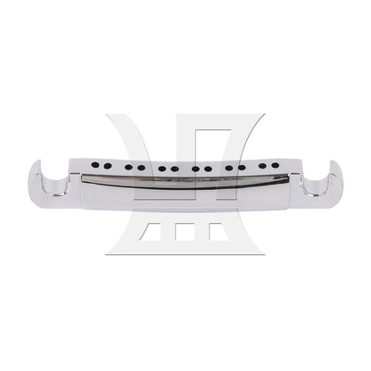 2 Pieces Silver 12 String Guitar Roller Saddle Bridge and Tailpiece Combo Set