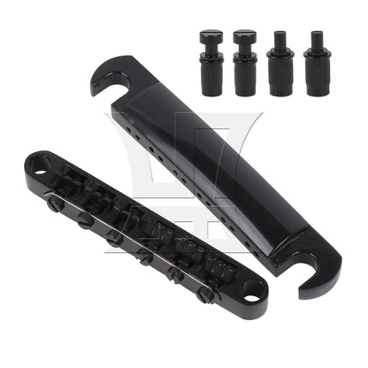 2 Pieces Silver 12 String Guitar Roller Saddle Bridge and Tailpiece Combo Set