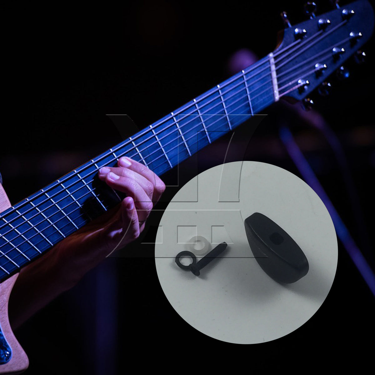 BQLZR 6pcs ebony half round guitar string with accurate handle in black