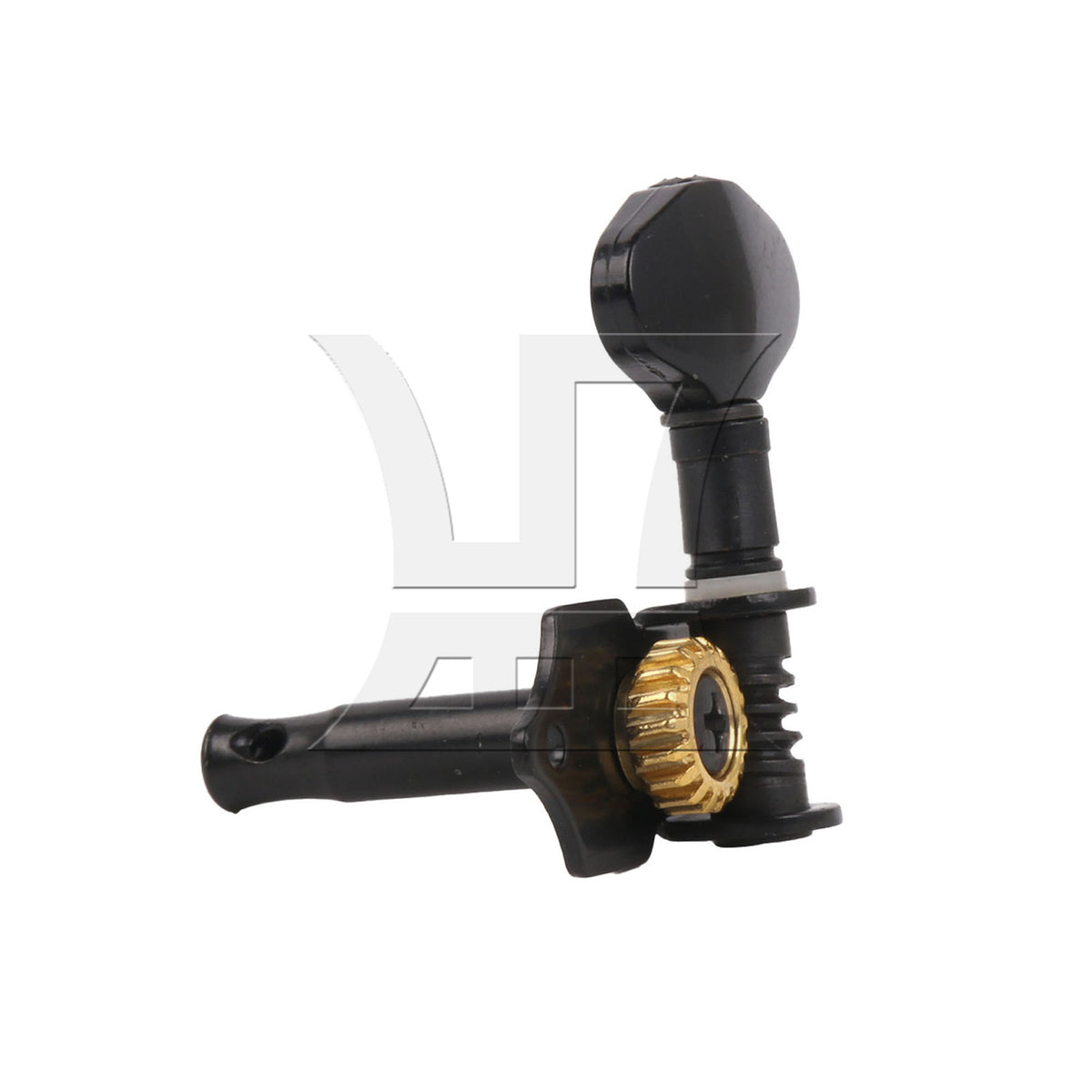 BQLZR 6Pcs Open Folk Guitar String Gear Ratio 1:18 Plum Blossom Handle Black (3R3L)