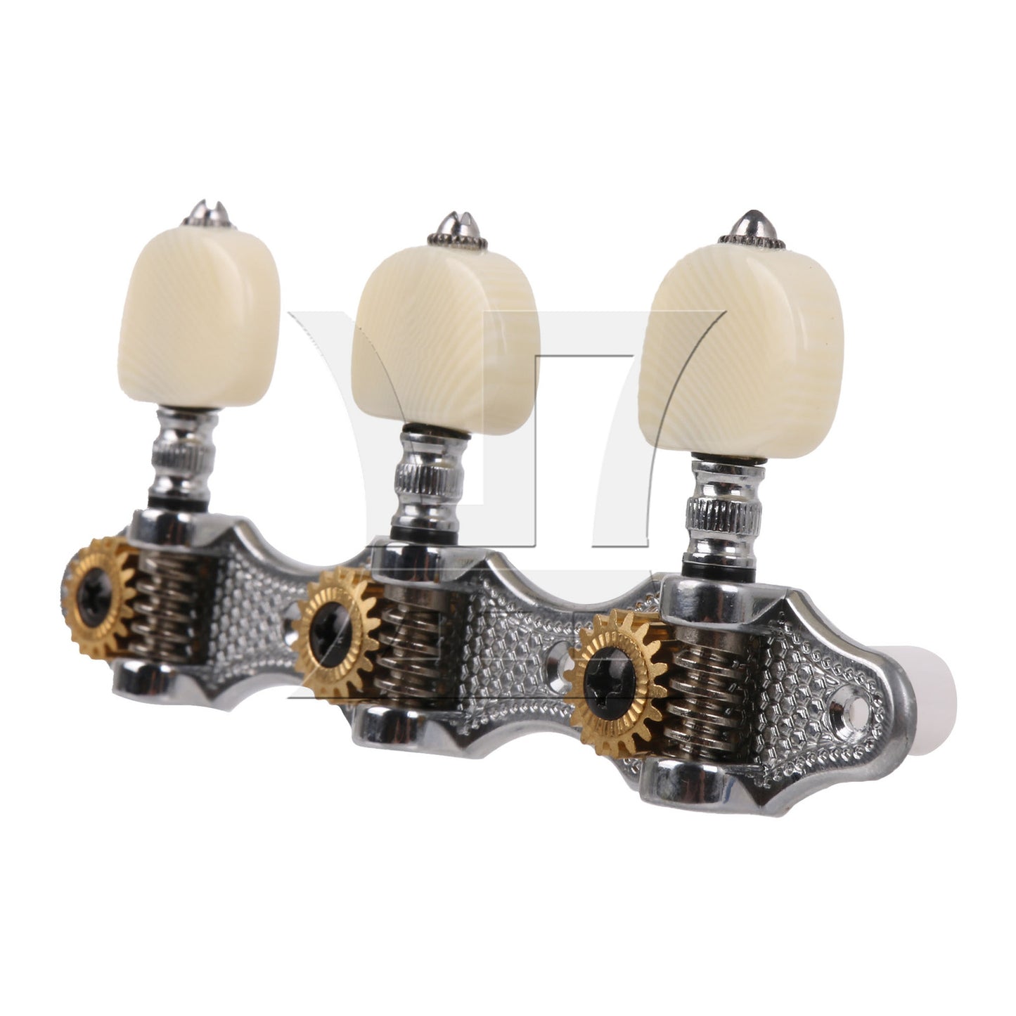 BQLZR 2pcs Classical Guitar 3 String Tuning Peg Gear Ratio 1:18 Silver 1R1L for Handmade Guitar Studios