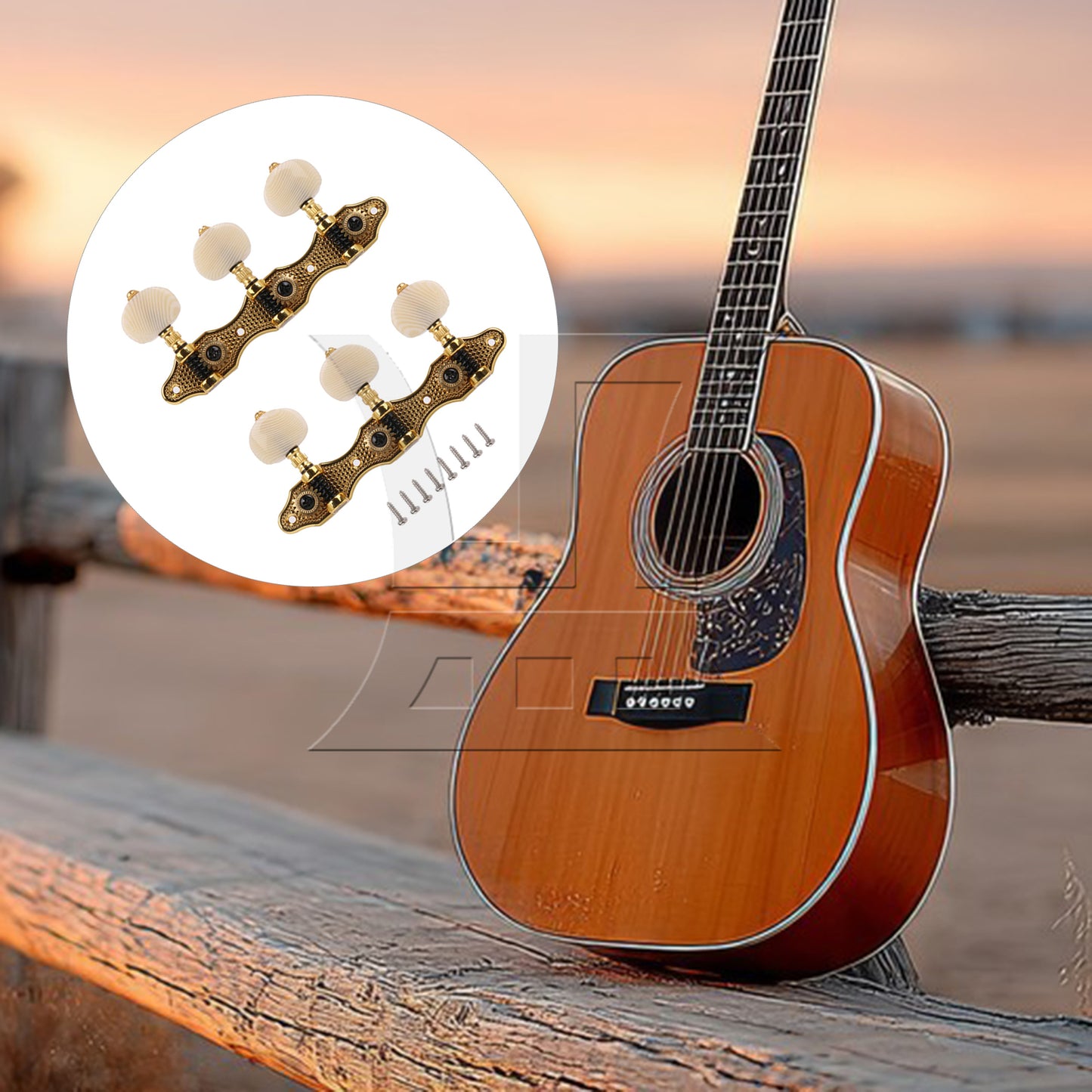 BQLZR 2pcs Classical Guitar Tri-String Tuner Peg Guitar Accessories