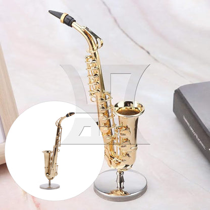 BQLZR 1pc Copper Plated Mini Saxophone Model Fitting 16cm Home Decoration