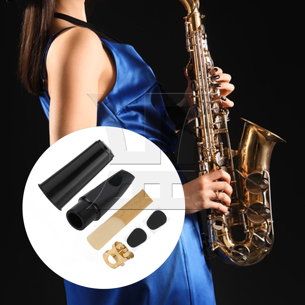BQLZR 1set Alto Saxophone Mouthpiece Kit for Stage Performance