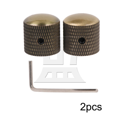 BQLZR 2pcs Electirc Guitar Base Volume knob with Hole Retro Color Guitar Bass Accessories