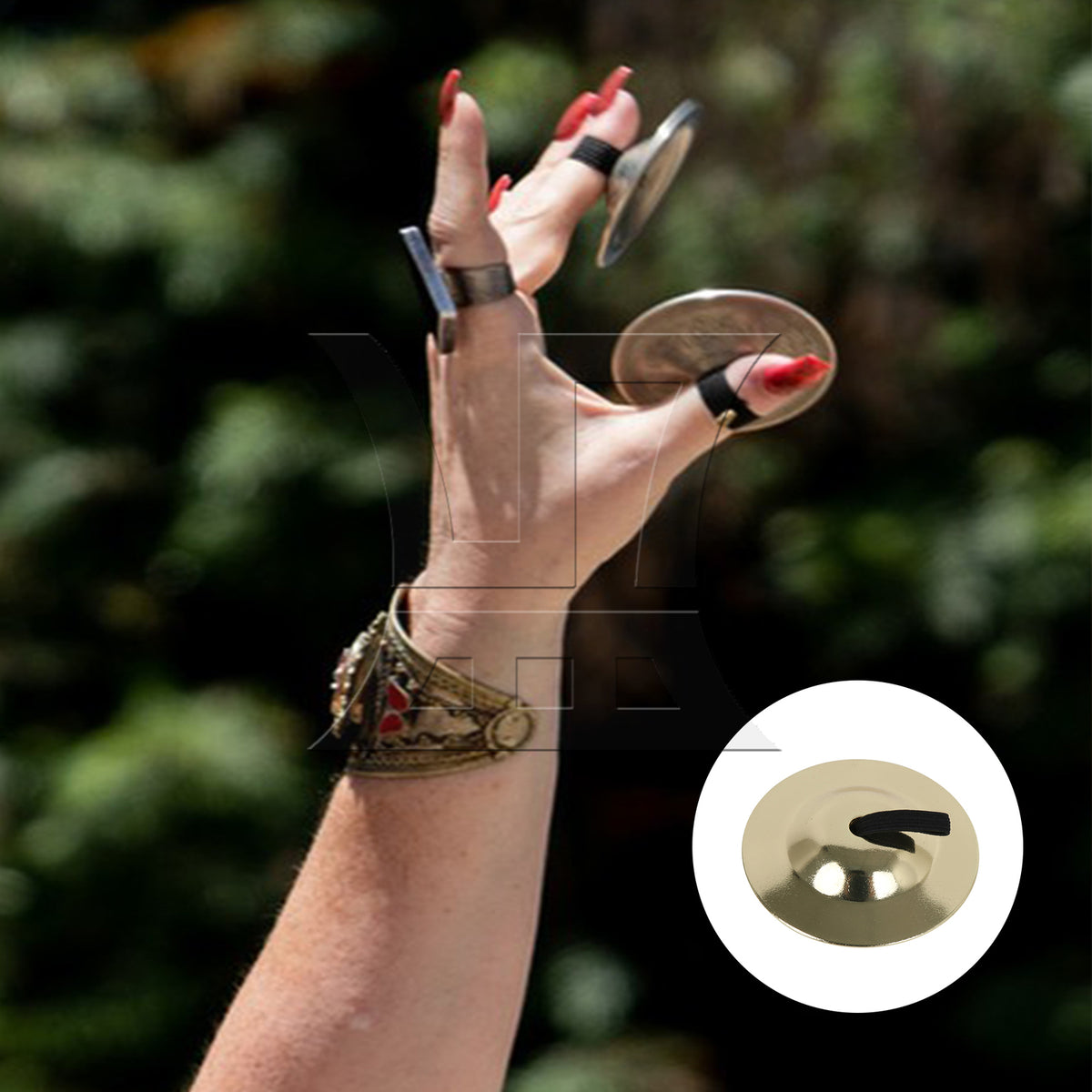BQLZR 2 opponent finger cymbals (1 pair of gold+1 pair of silver)