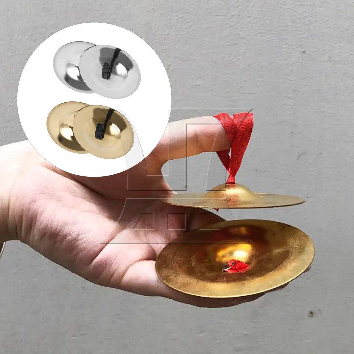 BQLZR 2 opponent finger cymbals (1 pair of gold+1 pair of silver)