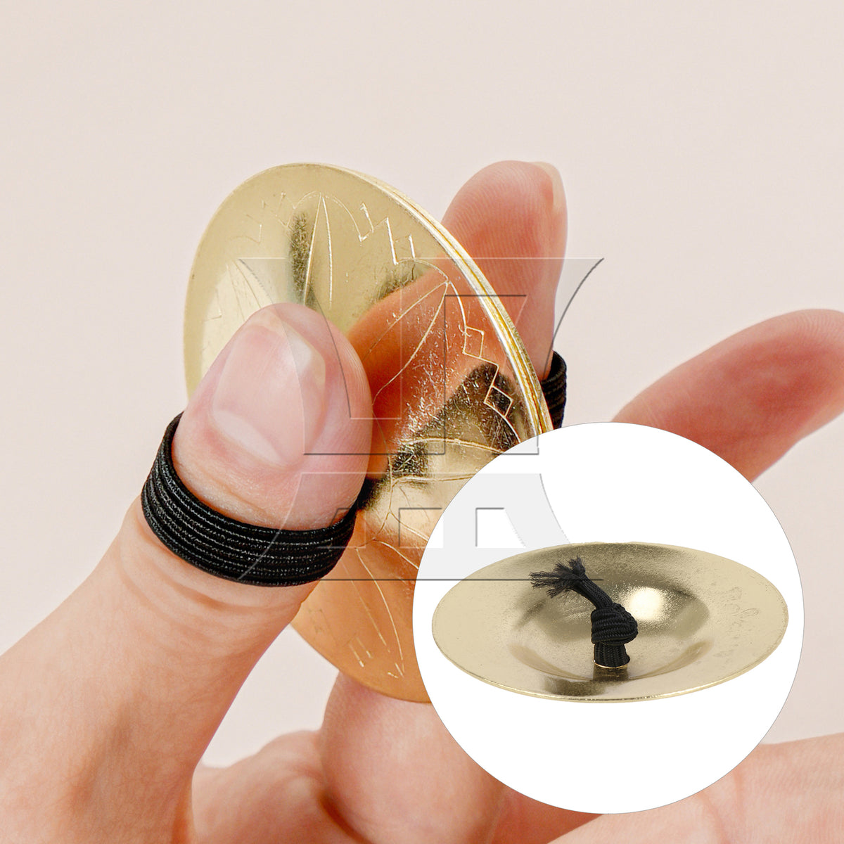 BQLZR 1set Finger Cymbals Gold Belly Dance Finger Cymbal