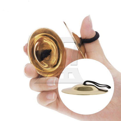 BQLZR 1set Finger Cymbals Gold Belly Dance Finger Cymbal
