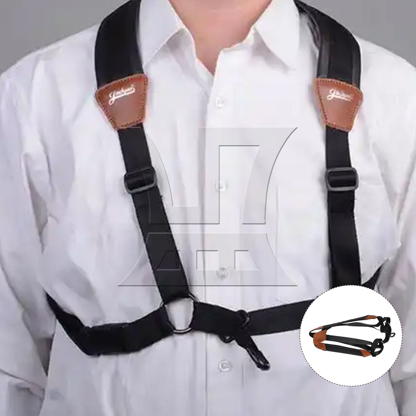 BQLZR 1pc Universal Saxophone Harness Strap Black High Elastic Shoulder Strap Large Size