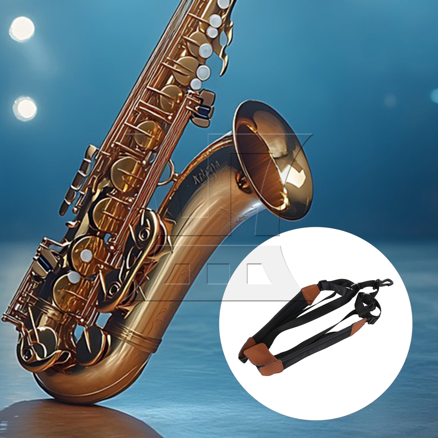 BQLZR 1pc Universal Saxophone Harness Strap Black High Elastic Shoulder Strap Large Size