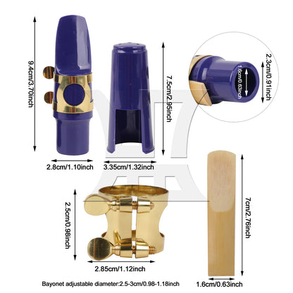 BQLZR 1PC Alto Saxophone Mouthpiece Kit with Metal Ligature Reeds Plastic Cap High Quality Material Purple