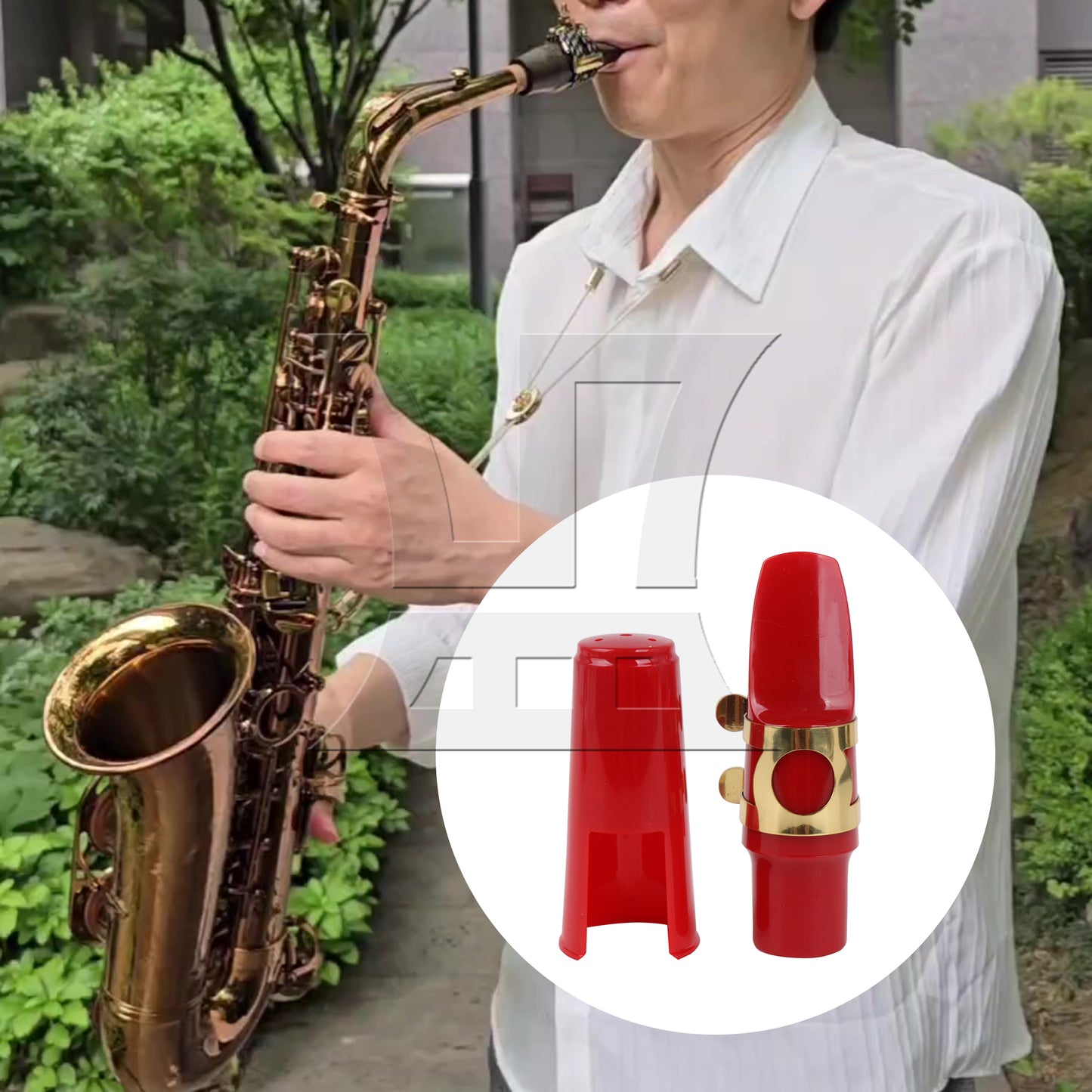 BQLZR 1PC Alto Saxophone Mouthpiece Kit with Metal Ligature Reeds Plastic Cap Red High Quality Material