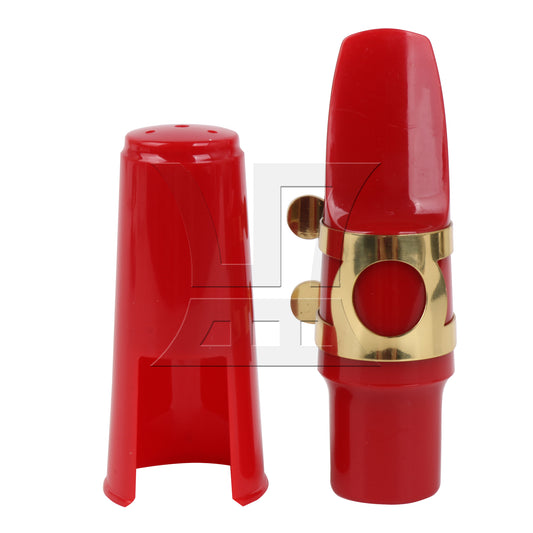 BQLZR 1PC Alto Saxophone Mouthpiece Kit with Metal Ligature Reeds Plastic Cap Red High Quality Material