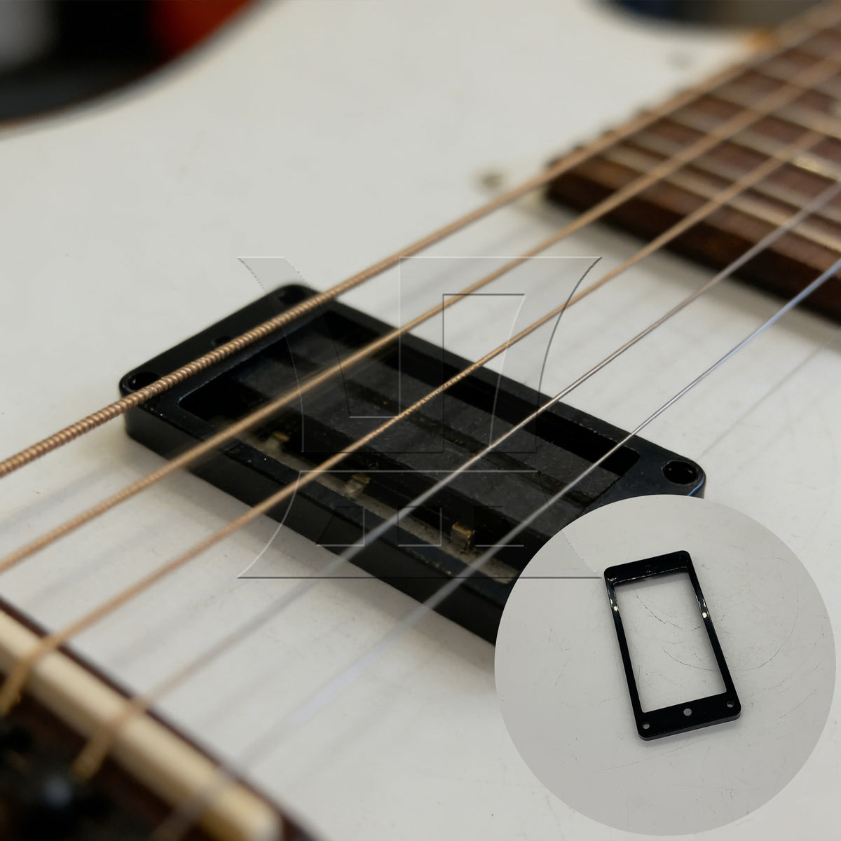 BQLZR 1pc Plastic Guitar Pickup Ring 5 x 7 Cm Black Electric Guitar Pickup Border Frame