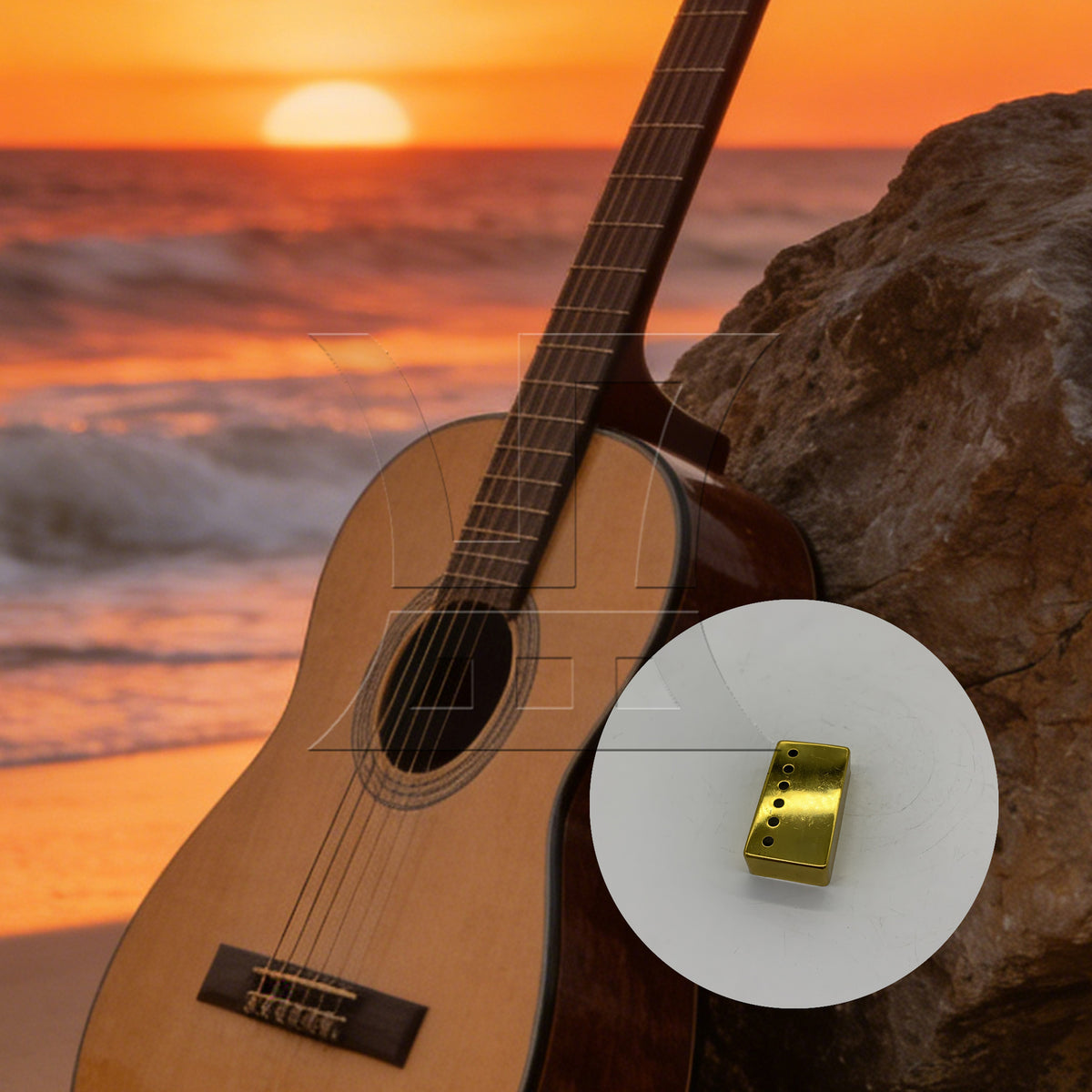 BQLZR 1pc Metal Pickup Cover 50cm  Gold Electric Guitar Pickup Modified Case Cover