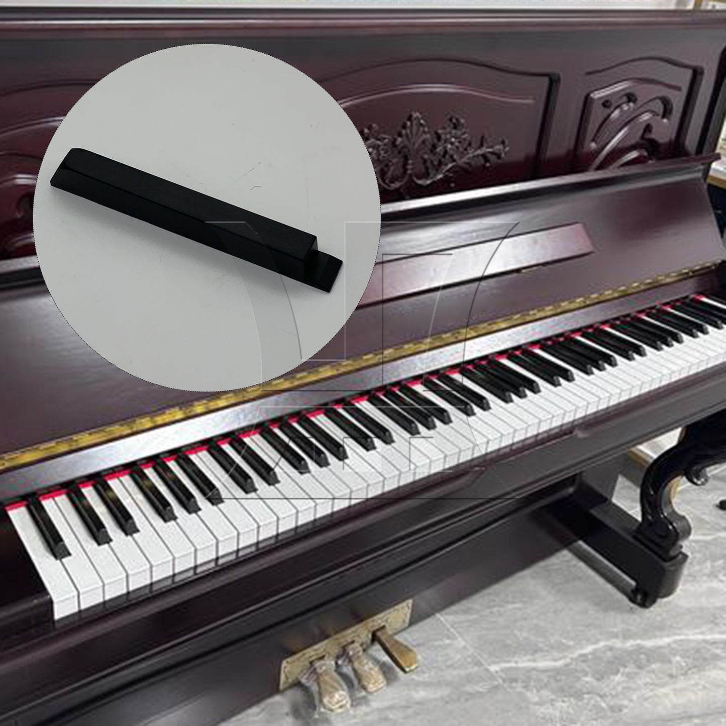 BQLZR 1pc PVC Piano Key Tops Black Musical Instrument Accessories