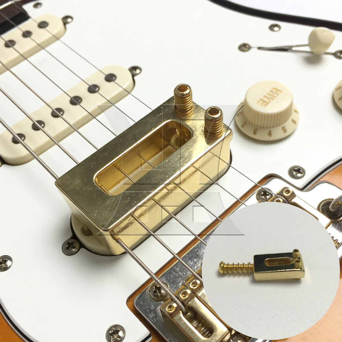 BQLZR 1pc Tremolo Bridge Saddle Gold Electric Guitar Bridge Guitar String Guitar String Saddle