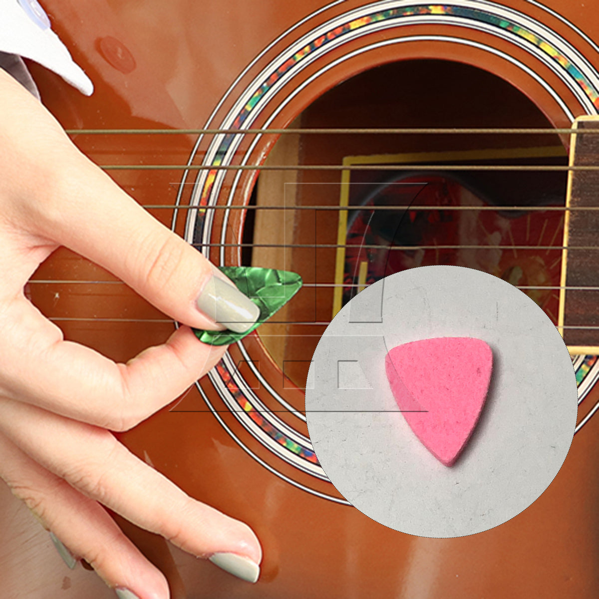 BQLZR 1pc Felt Pick Pink Ukulele Pick Small Guitar Pick Accessories