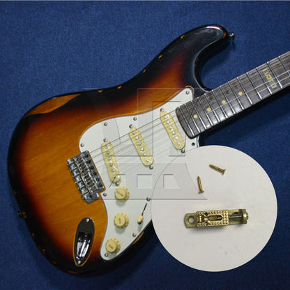 BQLZR 1pc Tremolo Bridge Saddle Gold Electric Guitar Bridge Guitar String Guitar String Saddle