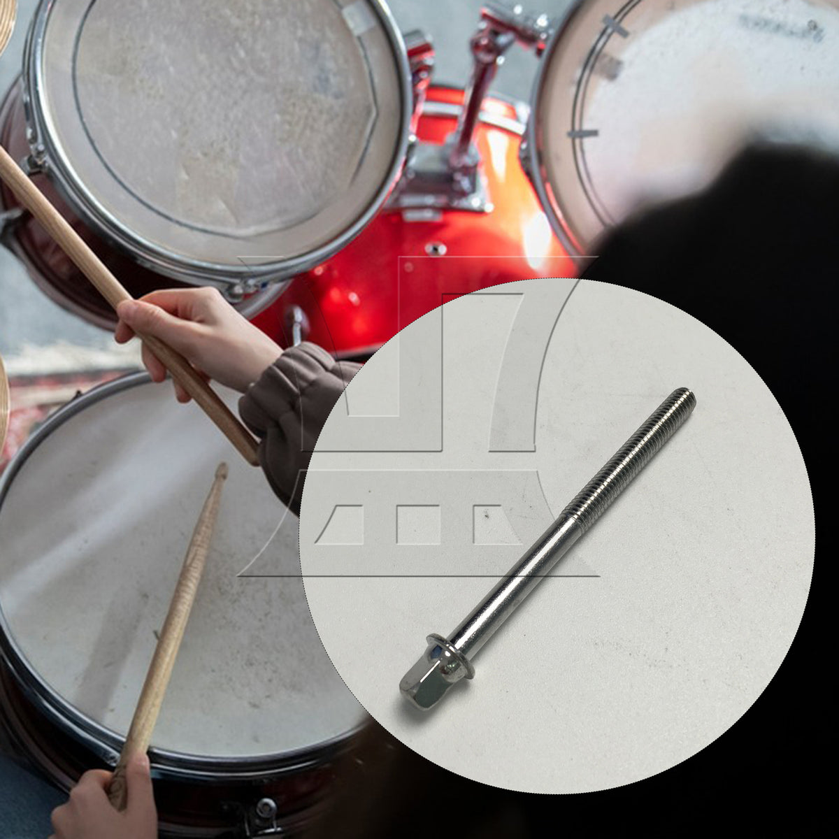 BQLZR 1pc Drum Tension Rod 6 x 70 Mm Silver for Drum Set Installation