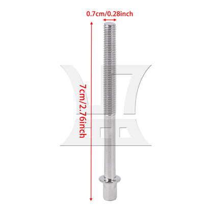 BQLZR 1pc Drum Tension Rod 6 x 70 Mm Silver for Drum Set Installation