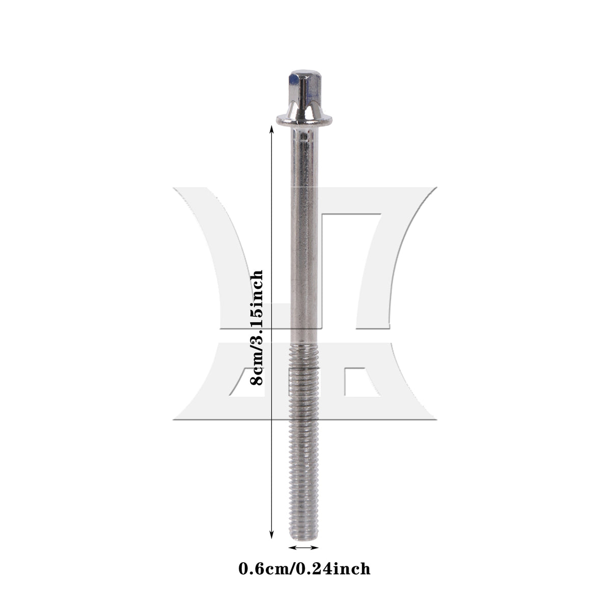 BQLZR 1pc Drum Tension Rod 6 x 80 Mm Silver for Drum Set Installation