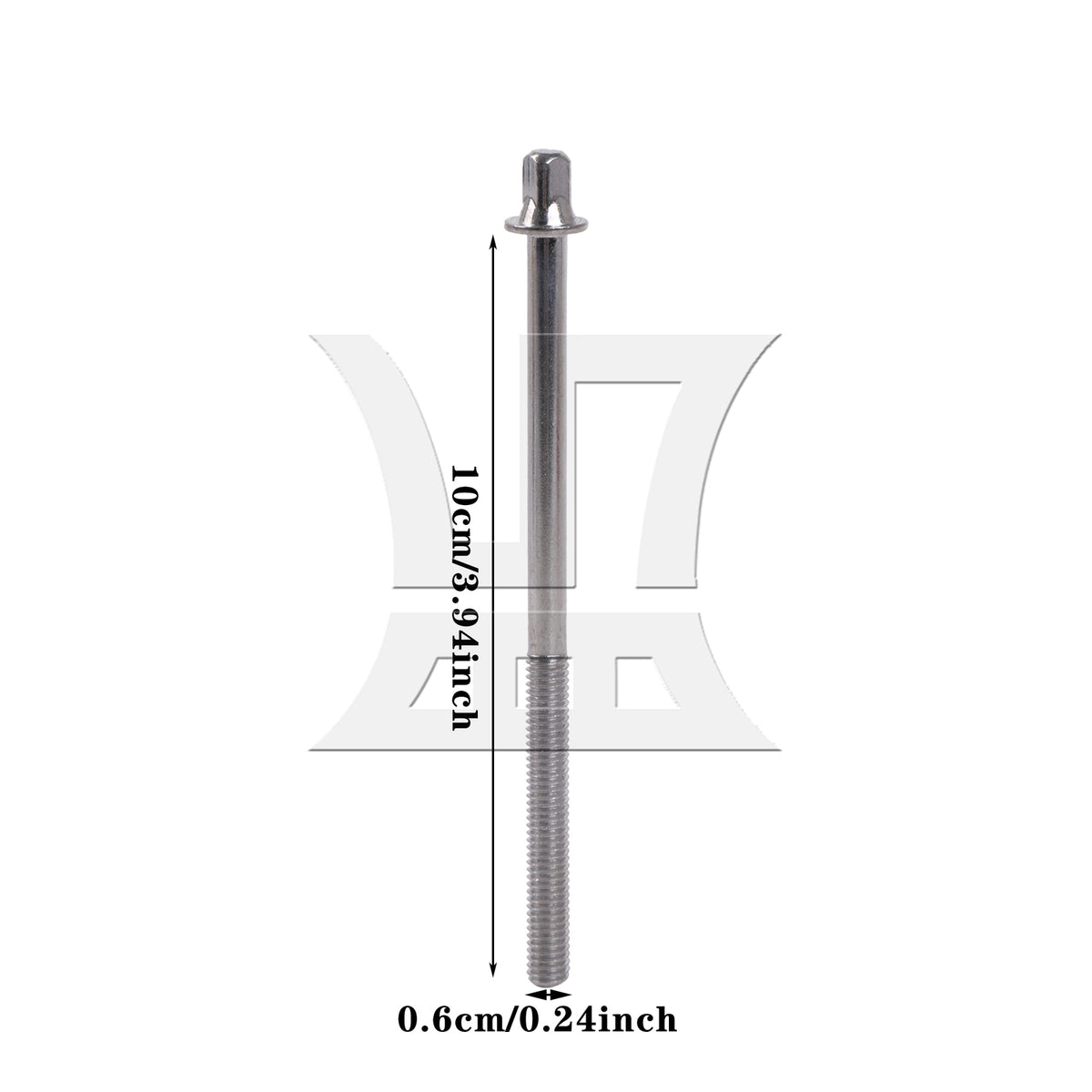 BQLZR 1pc Drum Screw Tension Rod 6 x 100mm Silver For Drum Kit Repair Replacement Parts