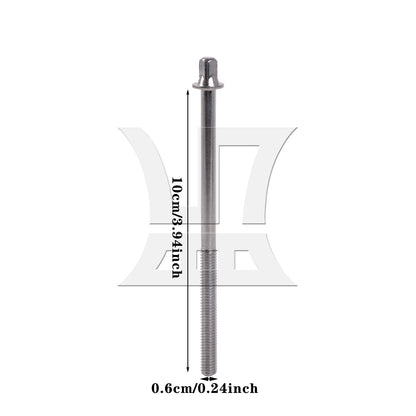BQLZR 1pc Drum Screw Tension Rod 6 x 100mm Silver For Drum Kit Repair Replacement Parts