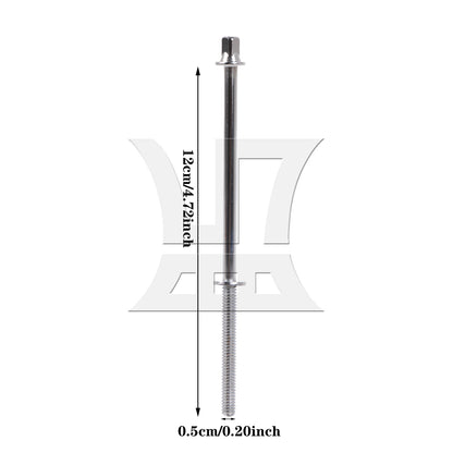 BQLZR 1pc Drum Tension Rod 5 x 120 Mm Silver for Drum Set Installation