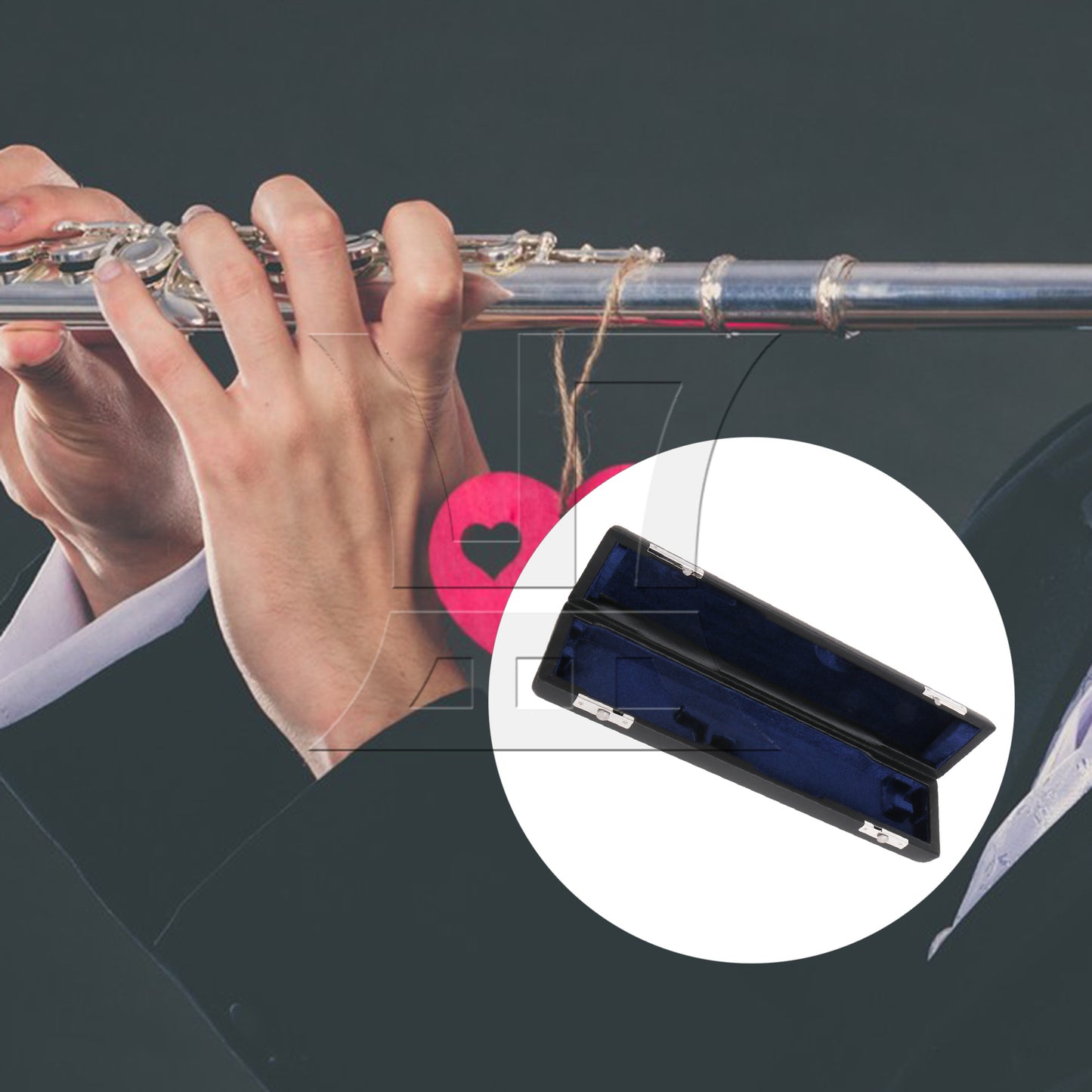 BQLZR 16 Hole Flute Case, Fluted Design For Player, Pu Leather Black