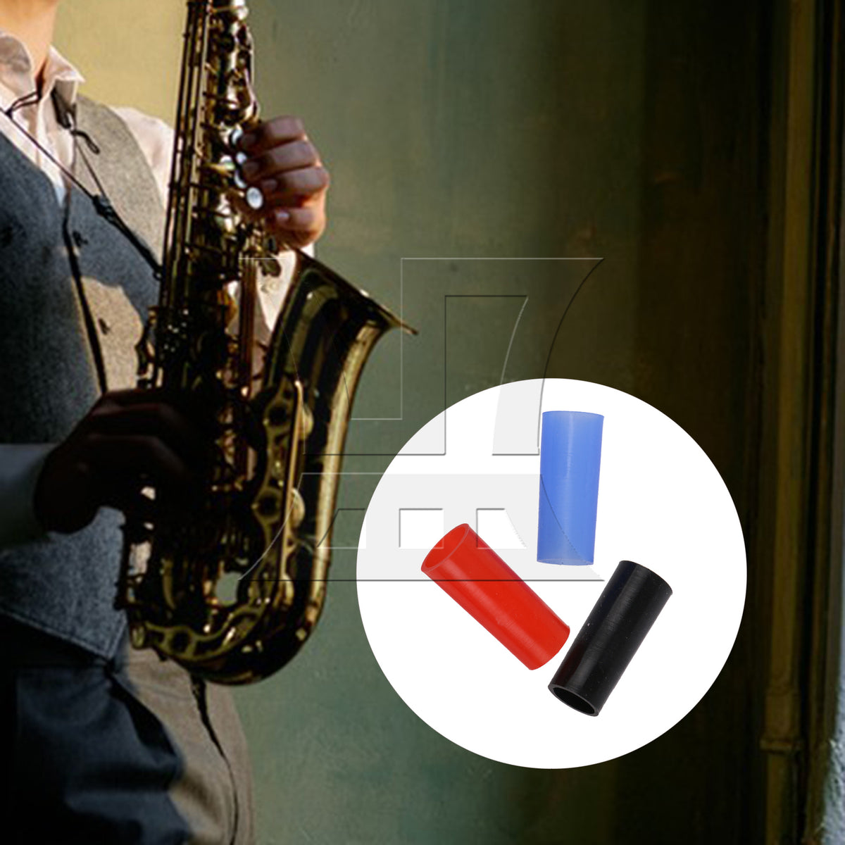 BQLZR Alto Saxophone Neck Silicone Sleeve, Not Easily Deformed, Red, Royal Blue, Black