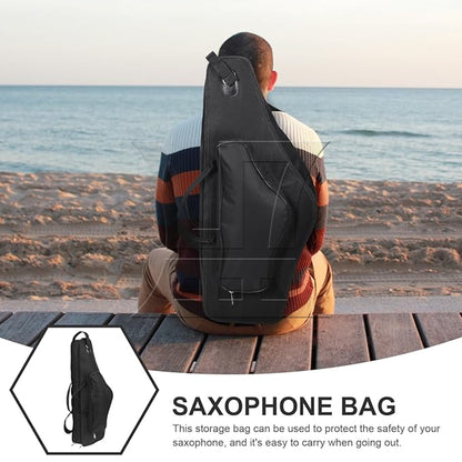 BQLZR Alto Saxophone Bag, Double Zipper Design, 25.20x10.83x5.12 Inches, Black