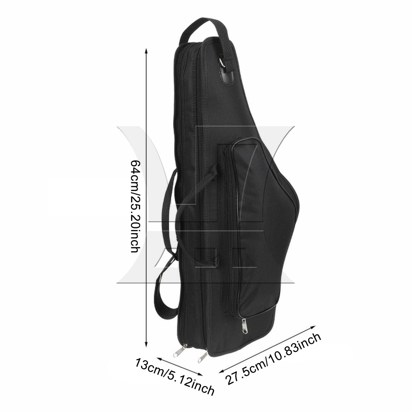 BQLZR Alto Saxophone Bag, Double Zipper Design, 25.20x10.83x5.12 Inches, Black