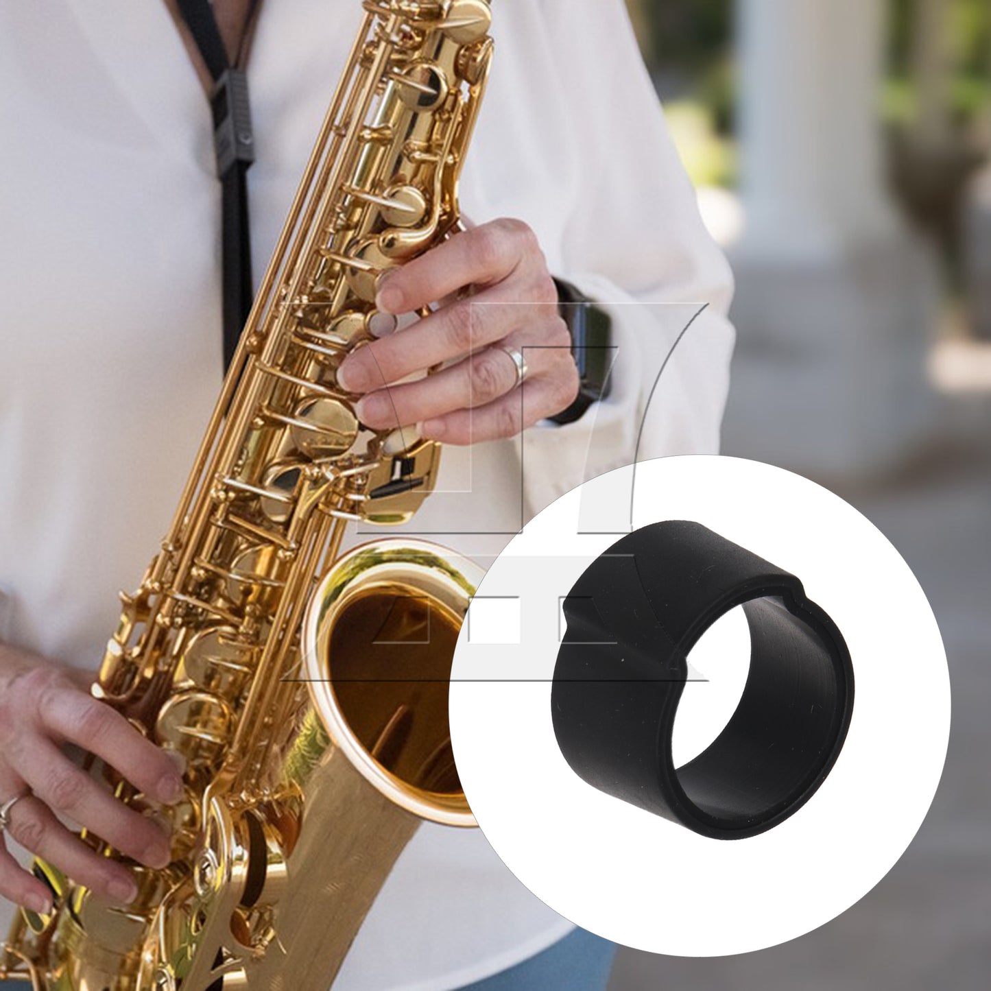 BQLZR Alto Saxophone Mouthpiece Ligature Accessory, Sturdy Material, 1.26x1.18x0.75 Inch Black