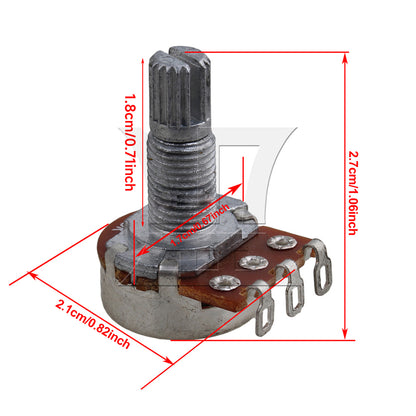 BQLZR 1pc A10k Guitar Potentiometer 18mm Chrome for Electric Guitar Tone Control