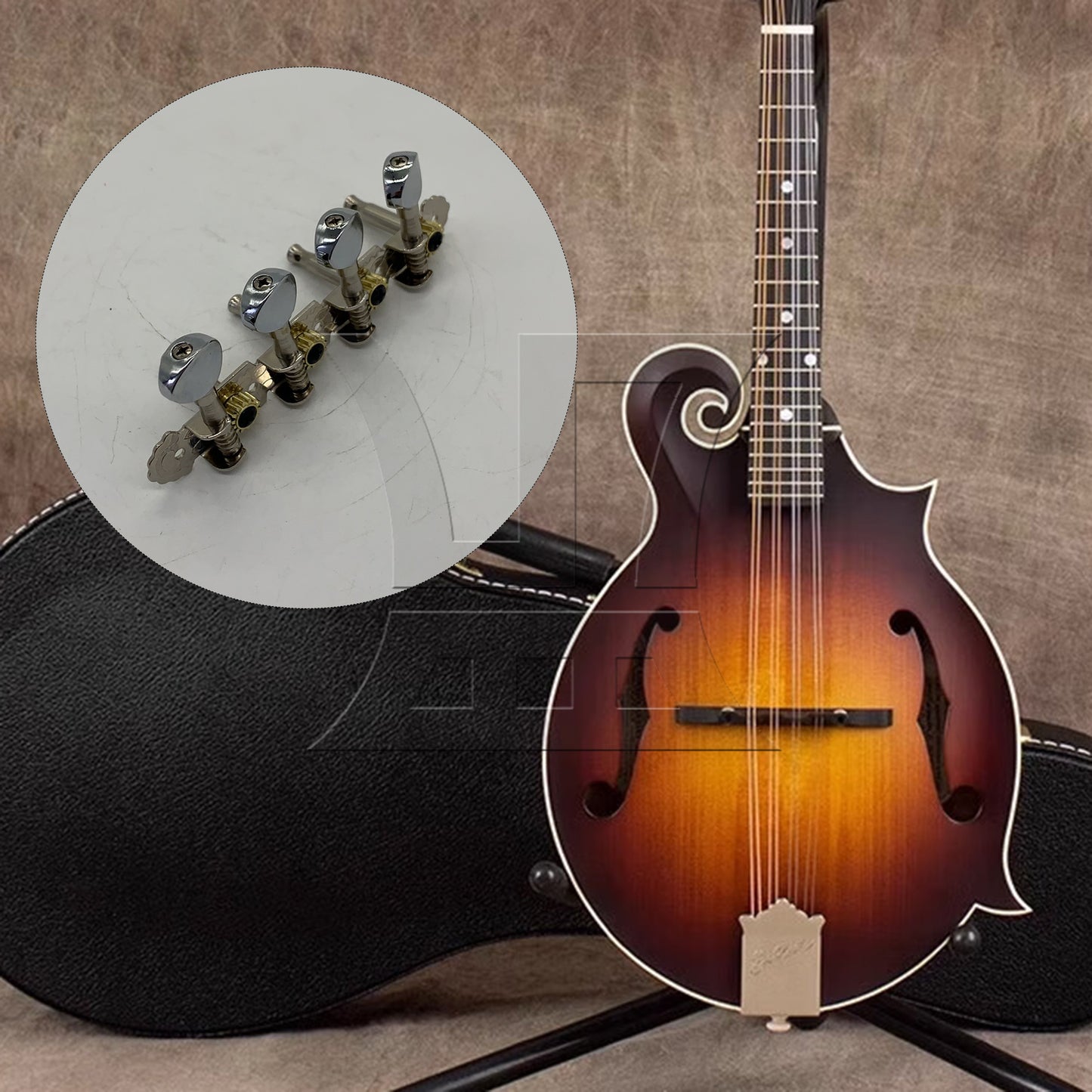 BQLZR 1pc Mandolin 4 String Tuning Peg Small Metal Head Right for Mandolin Guitar Tuning