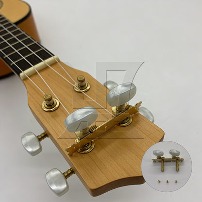 BQLZR 1pc Ukulele Tuning Peg Square Gold Left Ukulele Repair Metal Knob
