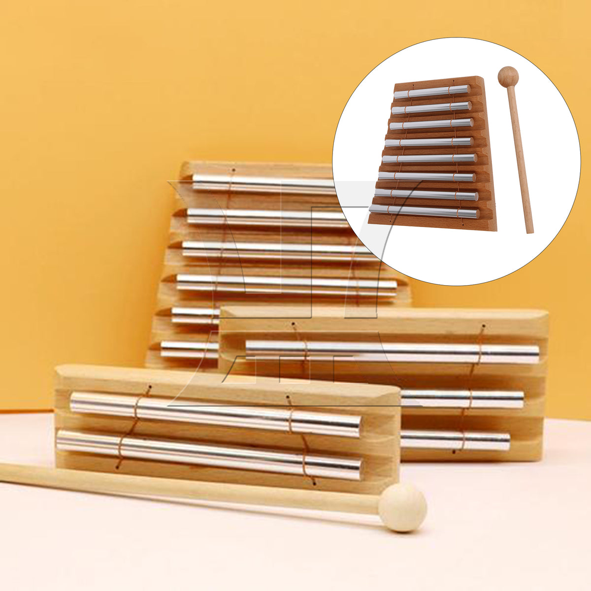 BQLZR 1pc 8 Tone Hand Chime Log Color Percussion Instrument