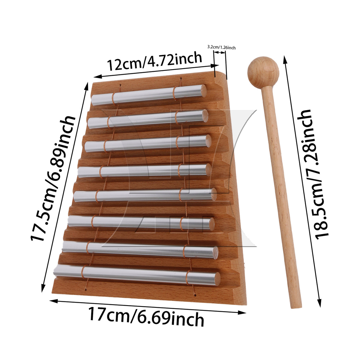 BQLZR 1pc 8 Tone Hand Chime Log Color Percussion Instrument