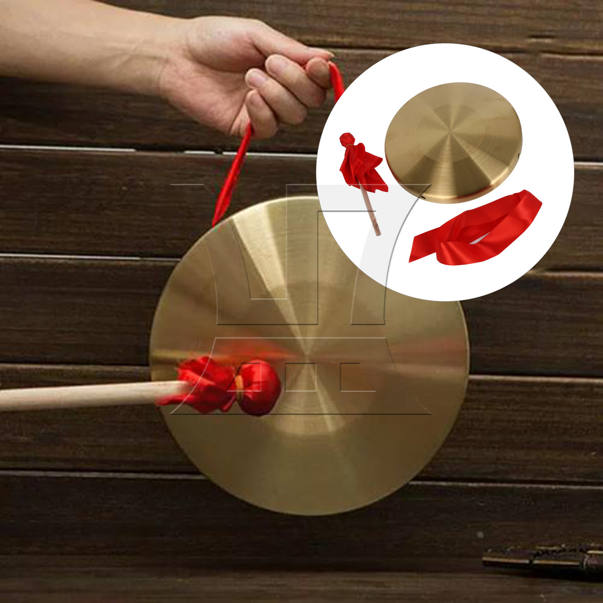 BQLZR 1 Set Chinese Gong with Beater 22cm Diameter for Store Opening Celebration