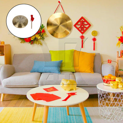 BQLZR 1 Set Chinese Gong with Beater 32cm Diameter for Store Opening Celebration