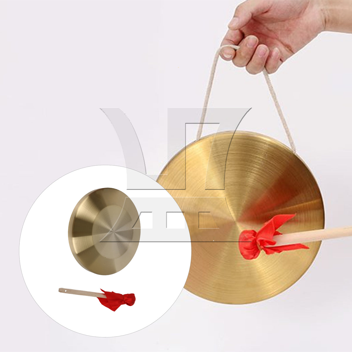 BQLZR 1 Set Chinese Gong with Beater 32cm Diameter for Store Opening Celebration