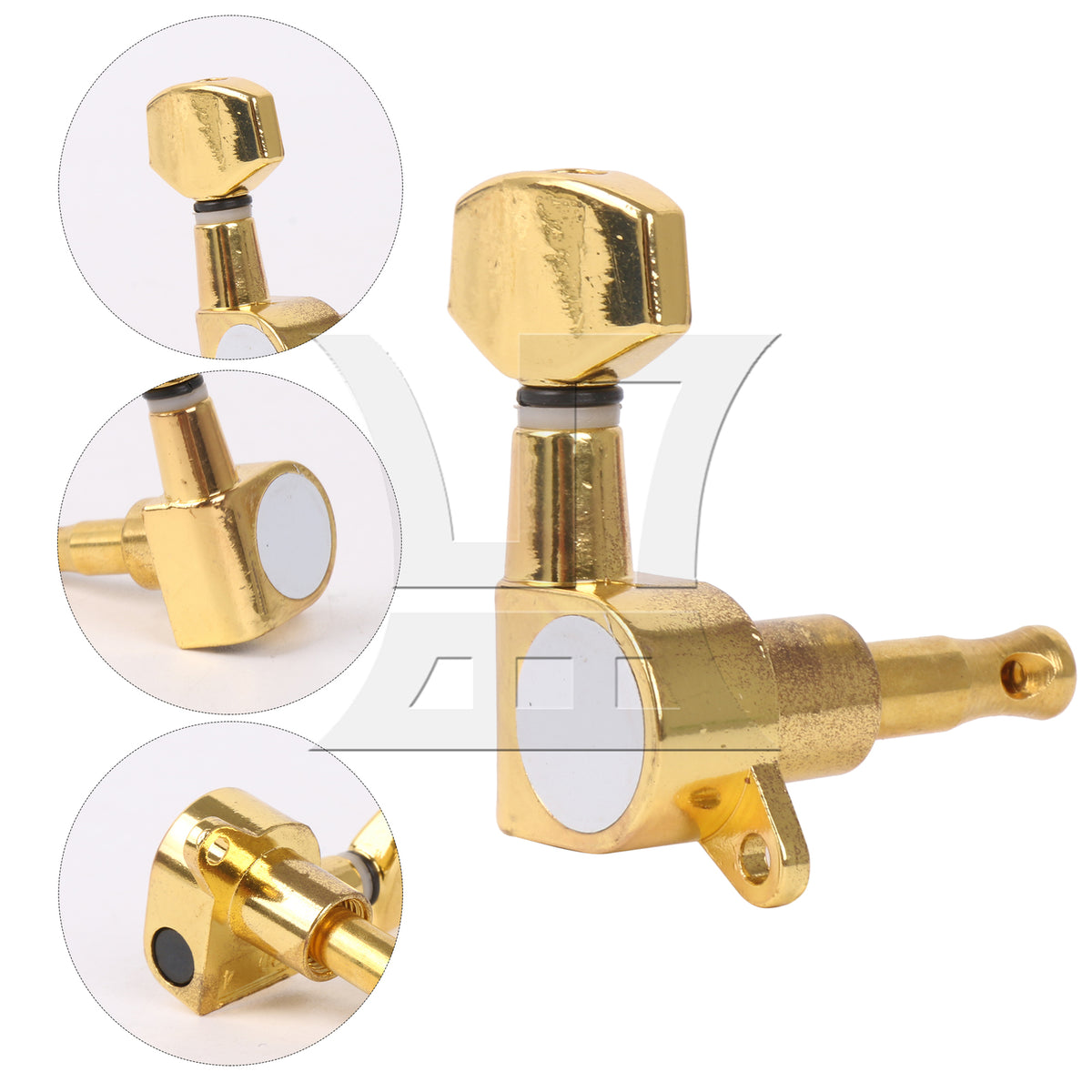BQLZR 1pc Guitar Fully Enclosed Small Handle Accurate String Right Hand Golden Suitable for Electric Guitars