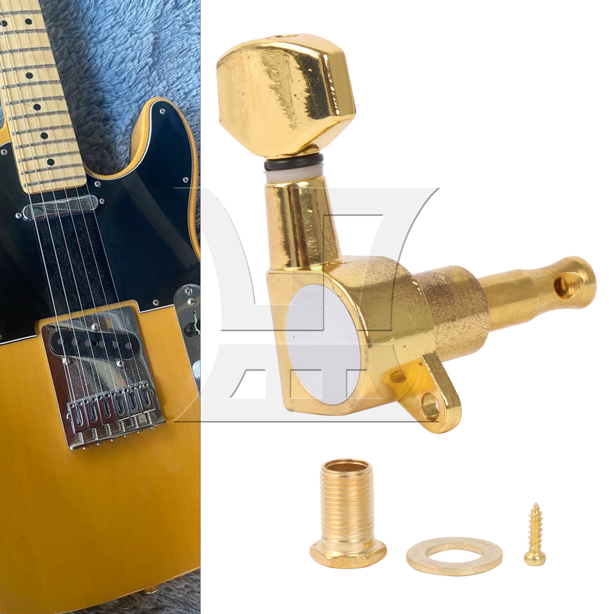 BQLZR 1pc Guitar Fully Enclosed Small Handle Accurate String Right Hand Golden Suitable for Electric Guitars