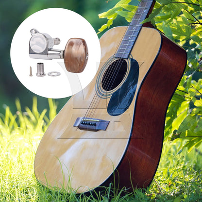 BQLZR 1pc Guitar Fully Enclosed Large Square Brown Handle Accurate String Left Hand Silver Suitable for Electric Guitars